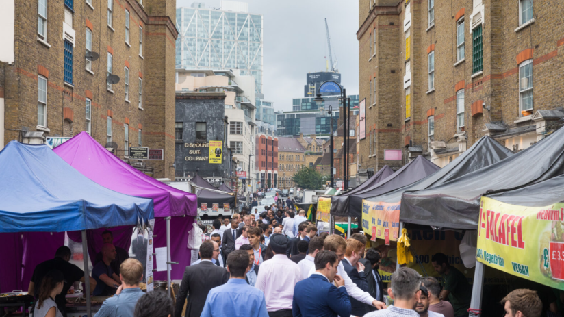 Petticoat Lane Image of food stalls