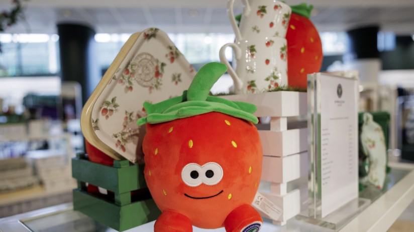 Strawberry merchandise has proven popular at Wimbledon's retail outlets