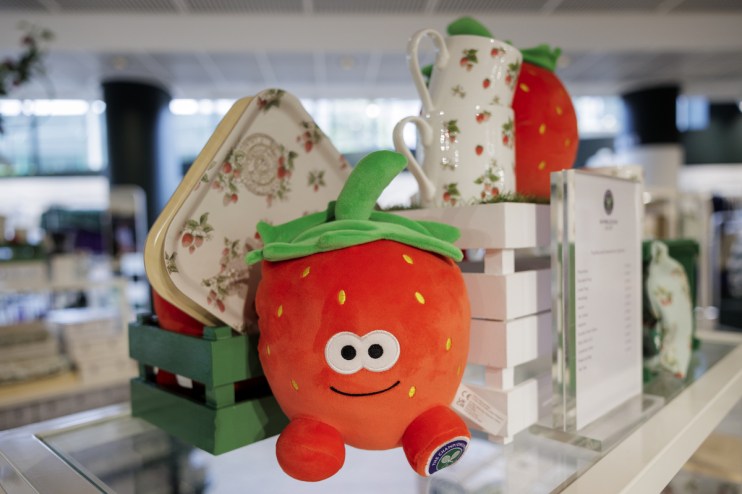 Strawberry merchandise has proven popular at Wimbledon's retail outlets