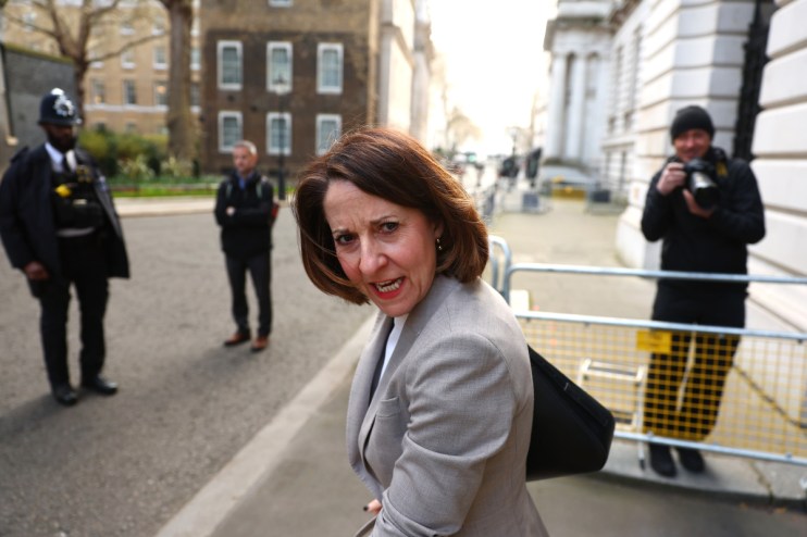 Work and Pensions Secretary Liz Kendall emerging from 10 Downing Street.