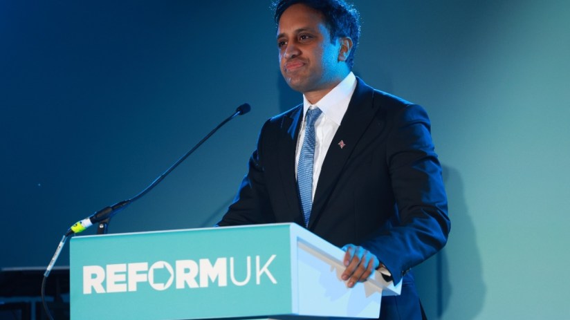 Former Chairman of Reform UK, Zia Yusuf addresses Reform UK supporters.