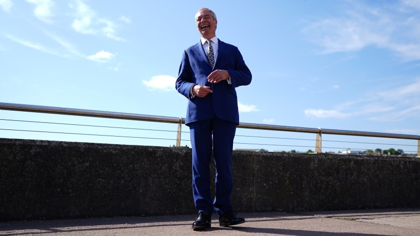 Reform UK leader Nigel Farage speaks to media on June 2, 2025 in Aberdeen, Scotland. (Photo by Peter Summers/Getty Images)