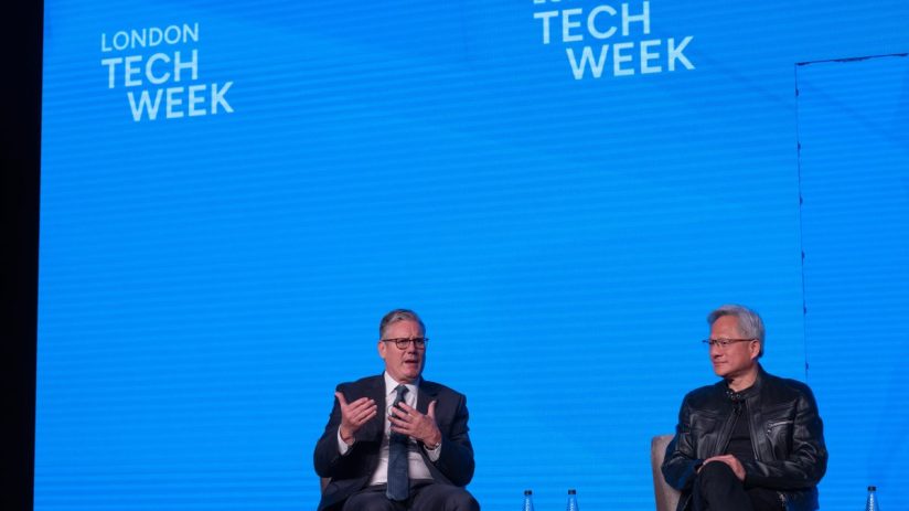 London Tech Week conference attendees discussing UK tech sector challenges and structural issues in a conference setting