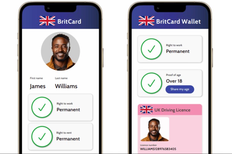 BritCard: the proposed UK digital idea (Image: Labour Together)