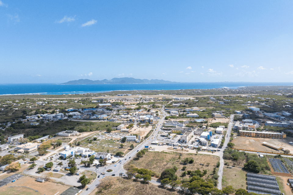 The Valley is the only town of Anguilla, with just over 3,000 inhabitants. New infrastructure like street lighting and re-paved roads have been funded with AI money