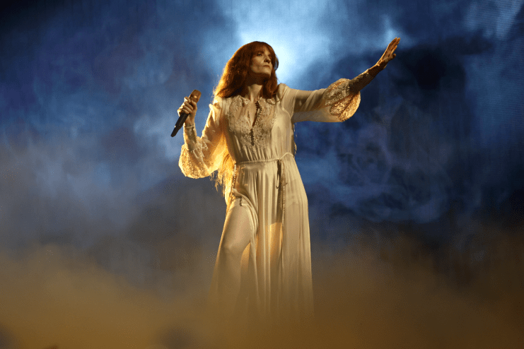 Florence Welsh performed Dog Days are Over on one of the festival's smaller stages