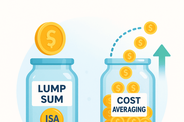 The choice between investing one big lump sum and drip‑feeding smaller amounts over time into an ISA.