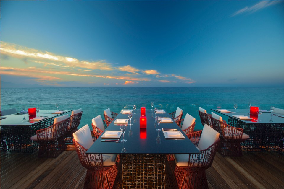 A beachside restaurant at Porto Zante in Zakynthos, Greece