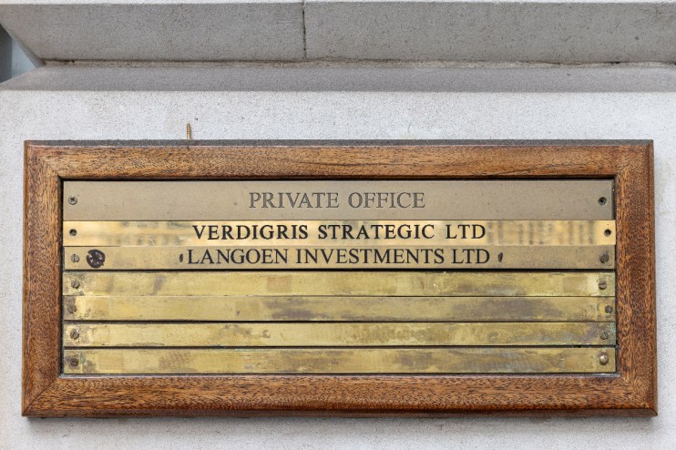 A brass nameplate outside a company's office in central London. Photographer: Betty Laura Zapata/Bloomberg via Getty Images