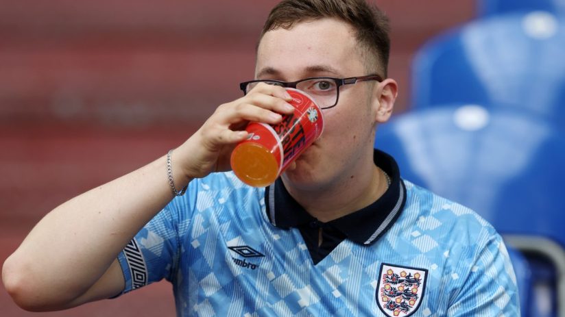 Drinking alcohol in the stands at football matches has been banned in England since the 1980s