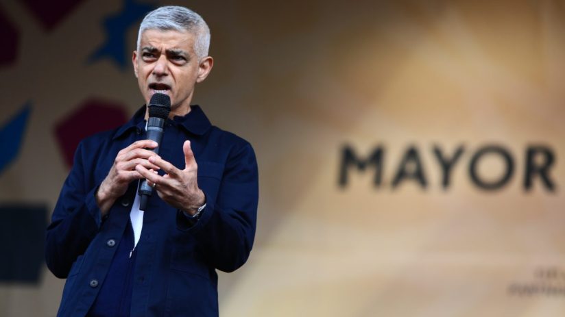 LONDON, ENGLAND - JUNE 8: Mayor of London, Sadiq Khan, speaks during the 'Eid On The Square' event on June 8, 2025 in London, United Kingdom. The Mayor of London, Sadiq Khan, is hosting the 'Eid On The Square' event, as Muslims mark Eid al-Adha, the Feast of Sacrifice. It is the second of the two main holidays in Islam, inspired by the story of Abraham and his willingness to sacrifice his son, Ishmail, in an act of obedience to God. (Photo by Alishia Abodunde/Getty Images)