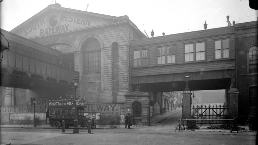 February 1911: The exterior of Waterloo Station, London, a London and South Western Railways station. (Photo by Topical Press Agency/Getty Images)