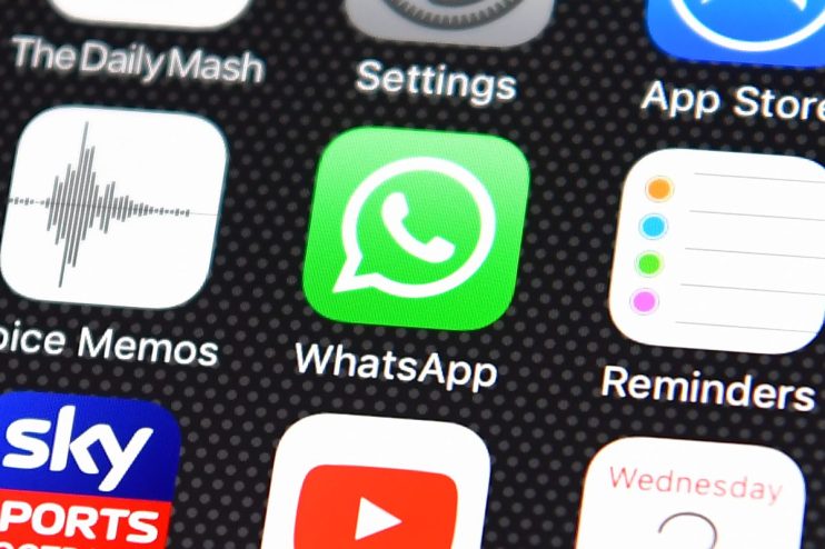 LONDON, ENGLAND - AUGUST 03: The Whatsapp app logo is displayed on an iPhone on August 3, 2016 in London, England. (Photo by Carl Court/Getty Images)