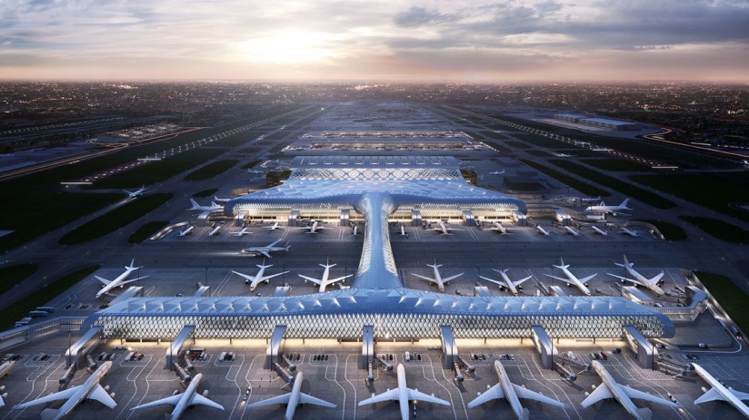 A render of Heathrow West's Terminal 6 (Image courtesy of the Arora Group)