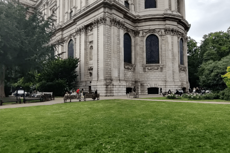 St Paul's has parkland that makes for a great lunch spot