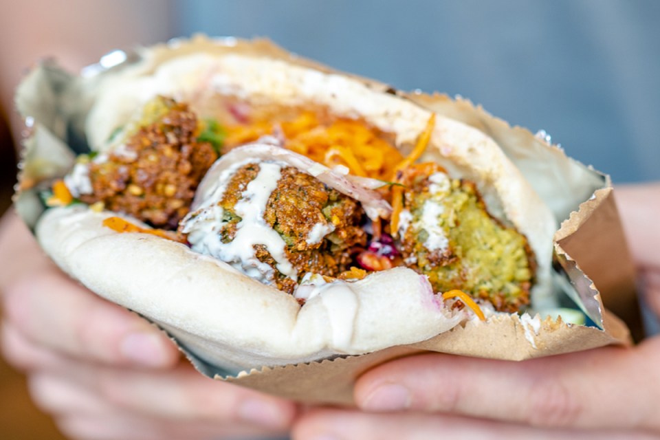 Pilpel serves falafel sandwiches, which are brilliant