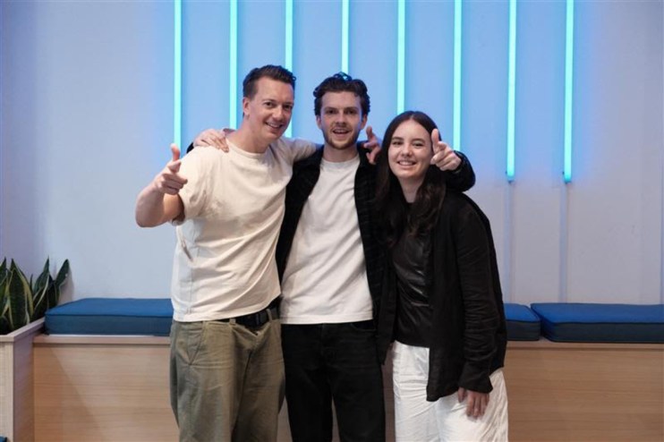 Kevin Luckhurst, Harry Coles, Alicia Waibel from Experience Studios, part of Populous, are doing the Morning Wire Triathlon Team Challenge