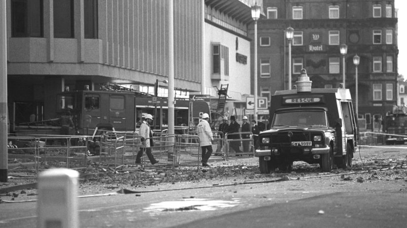 File photo dated 12/10/84 of the wreckage at the Grand Hotel, Brighton, which was devastated by an IRA bomb. Photo credit: PA Wire