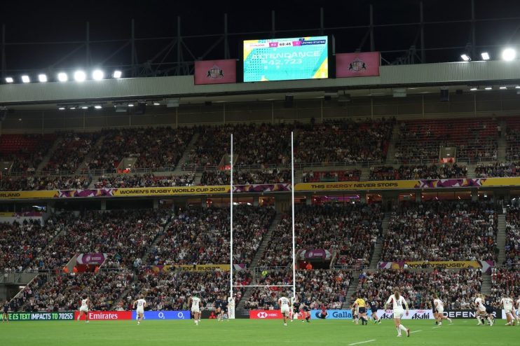 England&rsquo;s opening Women&rsquo;s Rugby World Cup match against the USA peaked at nearly 2.5m as records tumbled during the competition&rsquo;s opening weekend.