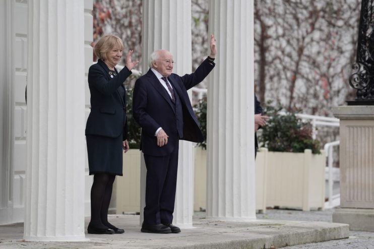 President Michael D Higgins and his wife Sabina Higgins. Photo credit should read: Brian Lawless/PA Wire