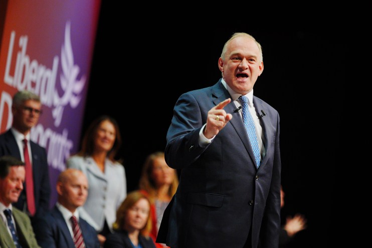 Ed Davey attacked Nigel Farage at the Liberal Democrats' party conference. Ben Birchall/PA Wire