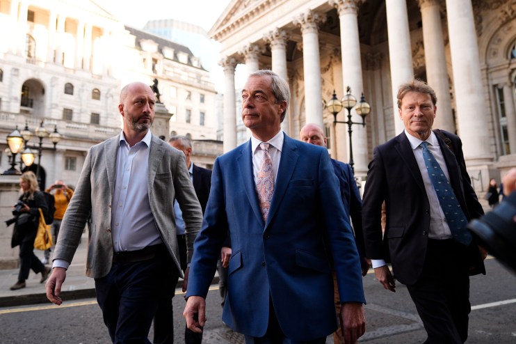Reform UK's Nigel Farage and Richard Tice challenged Bank of England Governor Andrew Bailey on losses made from QT. Aaron Chown/PA Wire