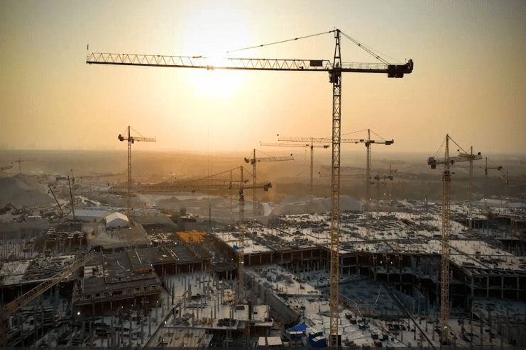 The keystone Diriyah construction site in Saudi Arabia for vision 2030.