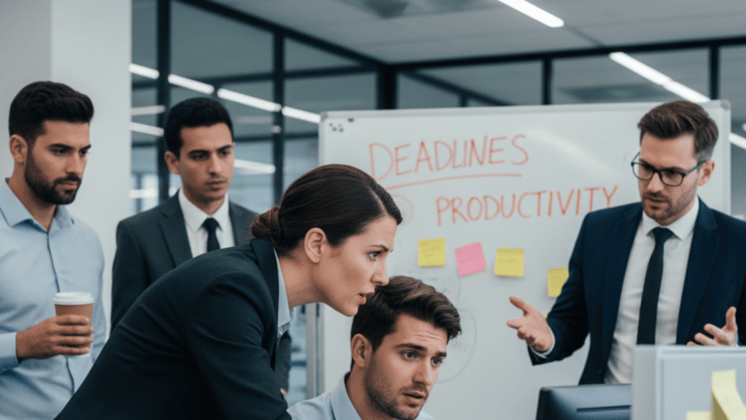 Young Gen Z entrepreneurs brainstorming innovative ideas in a modern workspace, highlighting entrepreneurial challenges an...