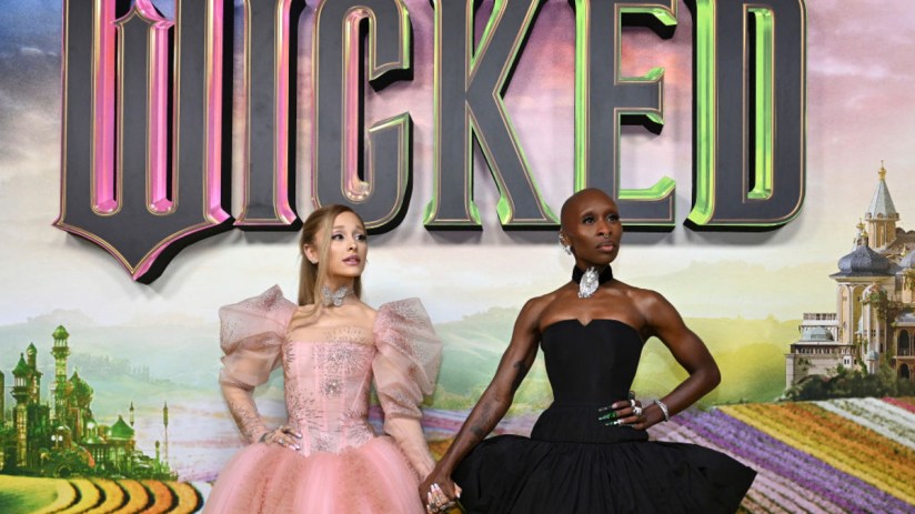 Ariana Grande and Cynthia Erivo attend the "Journey Through Oz" Tour to celebrate the Australian premiere of Wicked at State Theatre on 3 November, 2024 in Sydney, Australia. (Photo by Saverio Marfia/Getty Images)