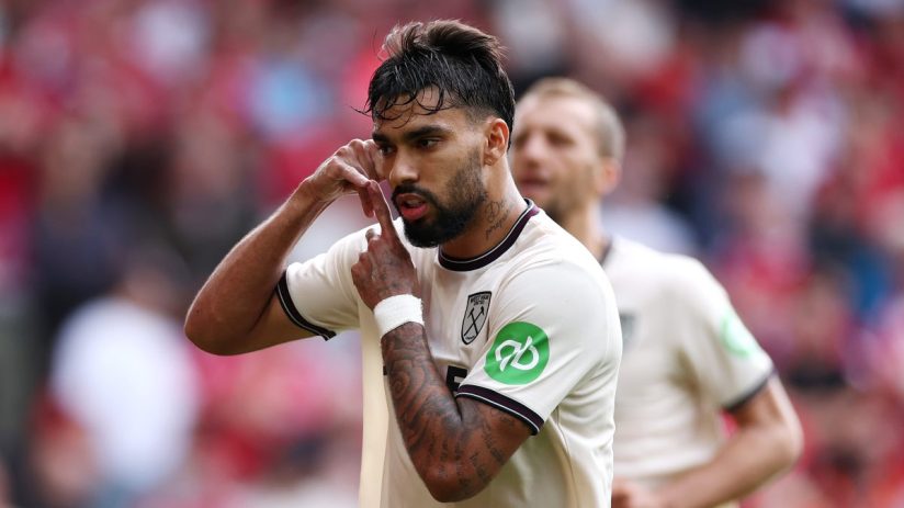 Paqueta mimed discarding a phone after scoring for West Ham on Sunday