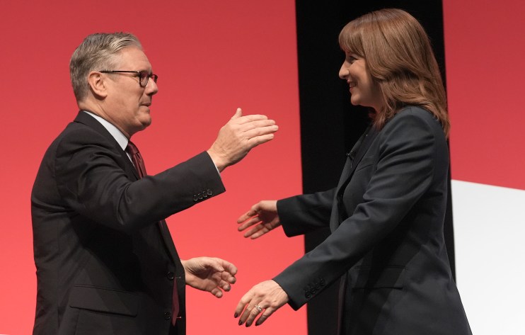The Prime Minister hugs his Chancellor at the Labour Party conference in September.