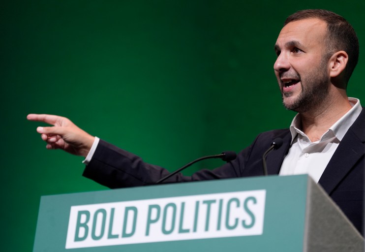 A picture of Green Party leader Zack Polanski at the Green Party conference