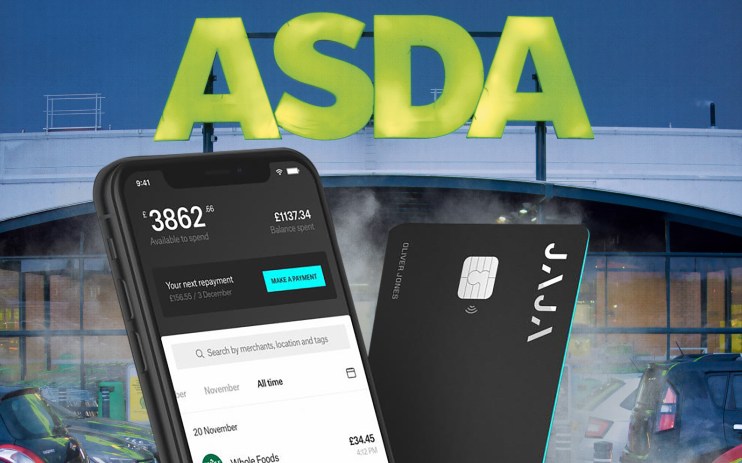 Asda credit card with Jaja Finance logo, symbolizing financial uncertainty amid widening losses and going concern doubts