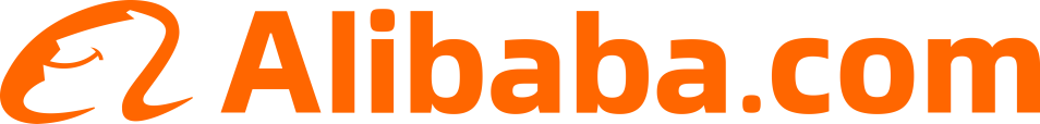 Alibaba.com logo featuring horizontal design and the companys distinctive orange color palette, suitable for business bran...