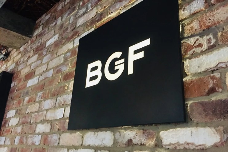 BGF signage displayed prominently on a business building, reflecting a professional and corporate environment.