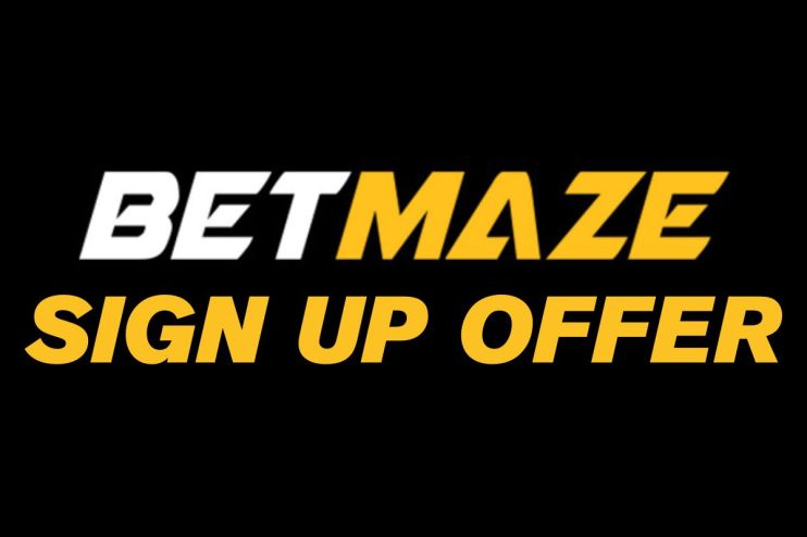 Betmaze sign up offer details with promotional graphics highlighting exclusive bonuses for new users on a business website
