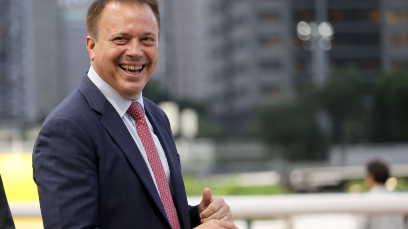 Caspar Fownes at Happy Valley Racecourse during nine-race event in Hong Kong post-Mid-Autumn Festival celebrations