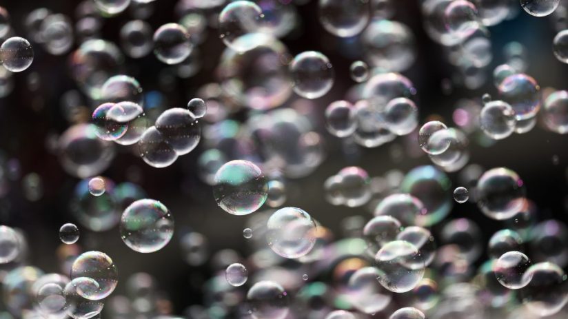 LONDON, ENGLAND - AUGUST 21: A detailed view of bubbles on the inside of the stadium prior to kick off of the Premier League match between West Ham United and Brighton & Hove Albion at London Stadium on August 21, 2022 in London, England. (Photo by Alex Pantling/Getty Images)