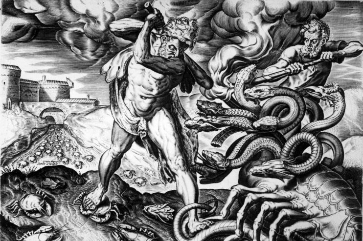 Rachel Reeves confronts a multiplying mythical hydra, symbolizing fiscal challenges, as OBR remains uninvolved in her battle.