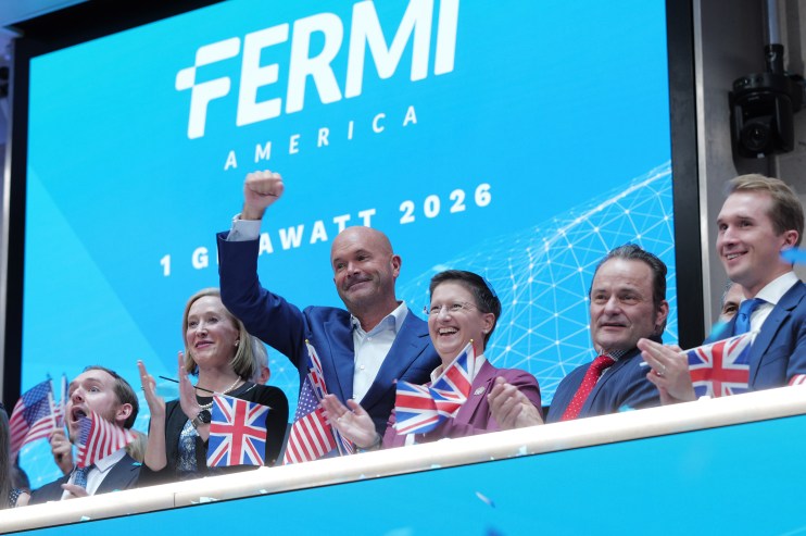 Fermi CEO Toby Neugebauer at Nasdaq and London Stock Exchange dual listing event, promoting global IPO standard