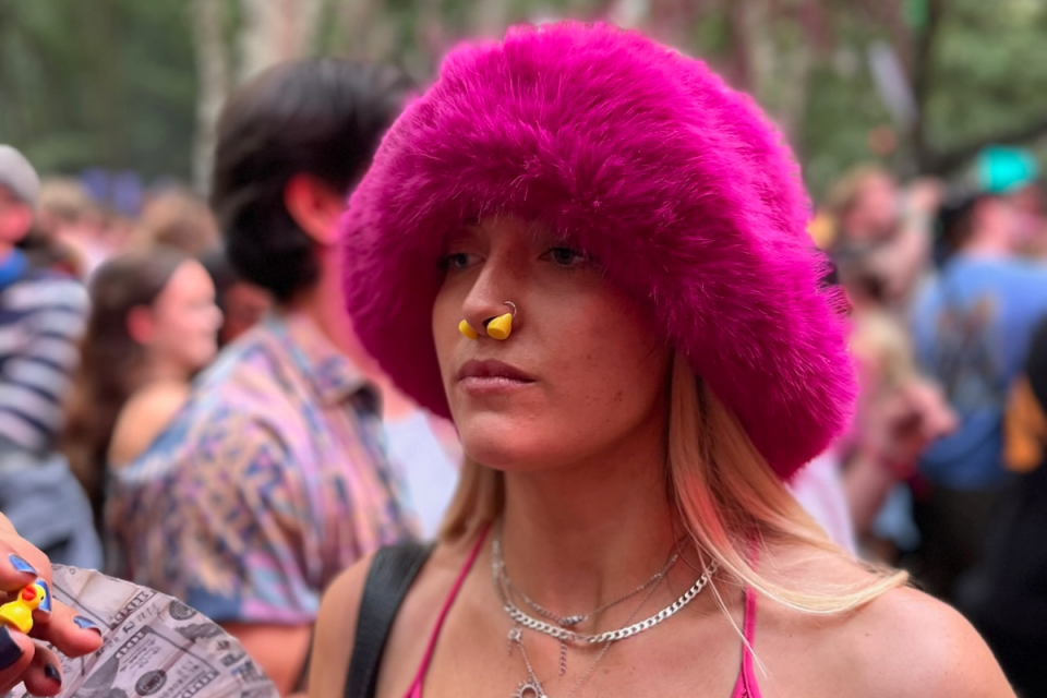 Festival attendees exchanging rubber ducks as part of UKs unusual trend for fostering radical connection at events