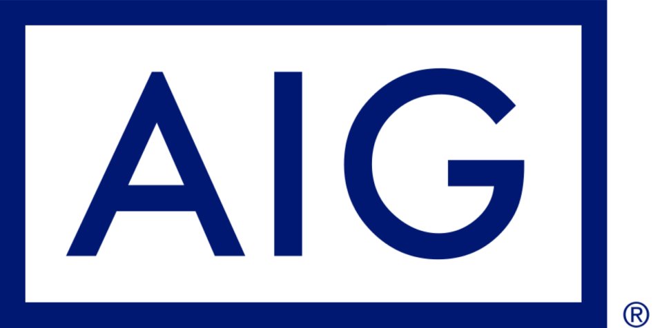 AIG logo on a digital interface representing core business strategies in a corporate news setting