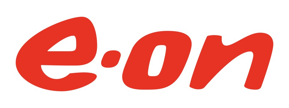 EONs distinctive red logo prominently displayed, representing their brand identity in the business and general news sector.