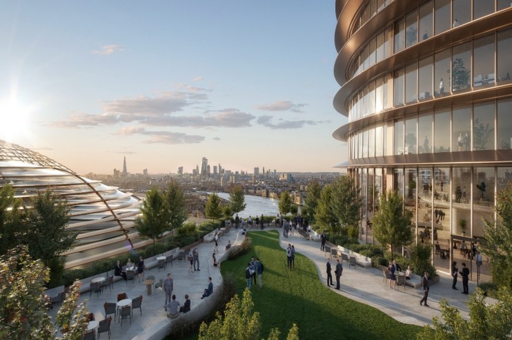 JPMorgan Chase Riverside branch showcasing modern architecture and bustling city skyline in vibrant urban setting