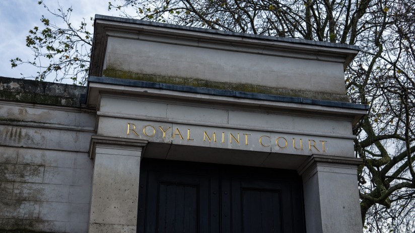 Exterior view of the China Embassy near the Royal Mint, showcasing diplomatic architecture and surrounding landmarks.