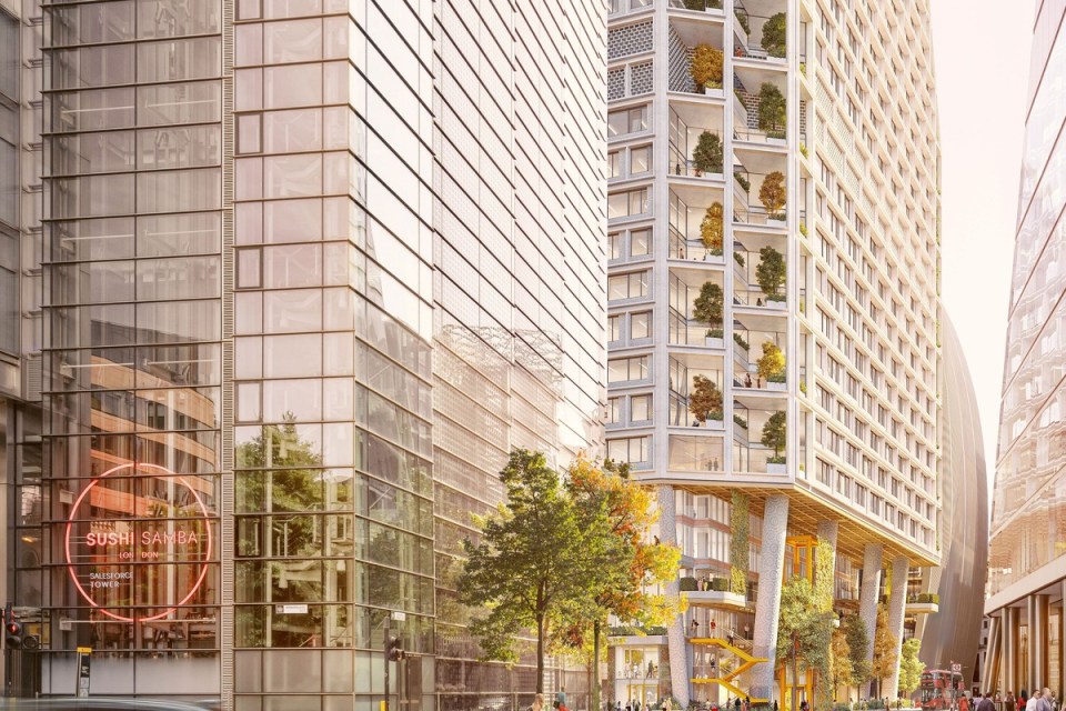 63 SMA Wormwood Street exterior view by Fletcher Priest Architects showcasing modern urban architecture design