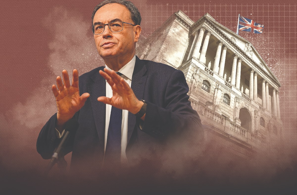 Bank of England Governor Andrew Bailey addressing financial stability concerns at a press conference