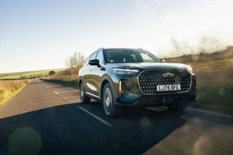 Chery Tiggo 9 SUV exterior design showcasing sleek lines and modern features in a press kit release image