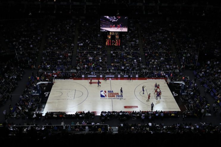 Getty Images logo prominently displayed on a digital screen, representing stock photography in a business news context.