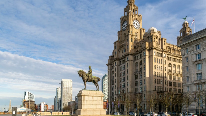 The Royal Liver building, Pier Head, Liverpool, England